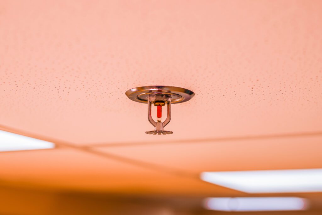 a fire hydrant on a ceiling.